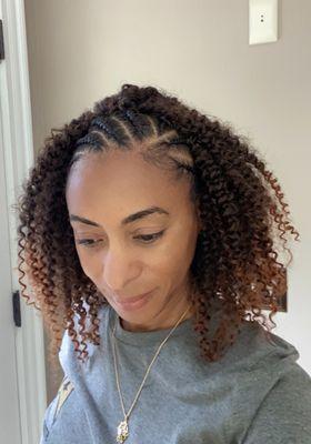 Cornrows and crochet braids