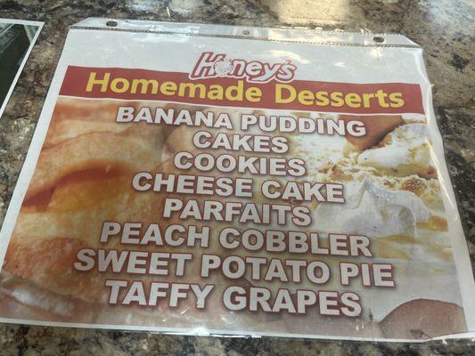 Dessert Menu