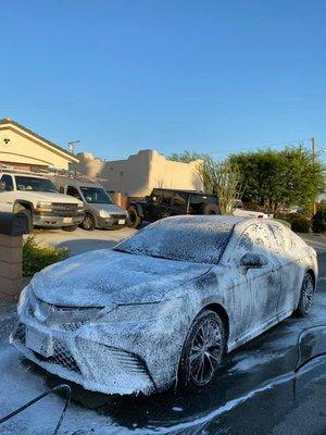 Toyota Camry getting our Express+ Car Wash!