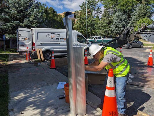 Commercial EV charger installation