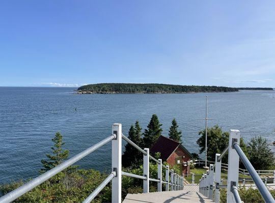 Steps down from the lighthouse