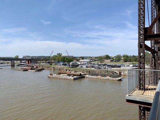 View from pedestrian bridge to RV park