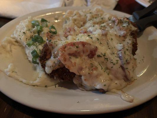 Vodka chicken with champ potatoes