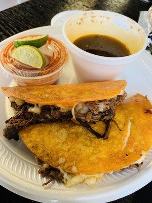 Birria queso tacos