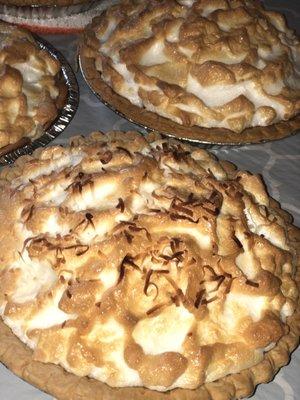 Homemade Coconut and Chocolate Pie.