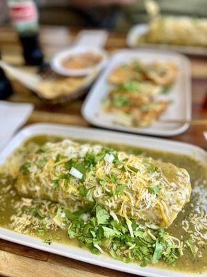 Chicken verde burrito