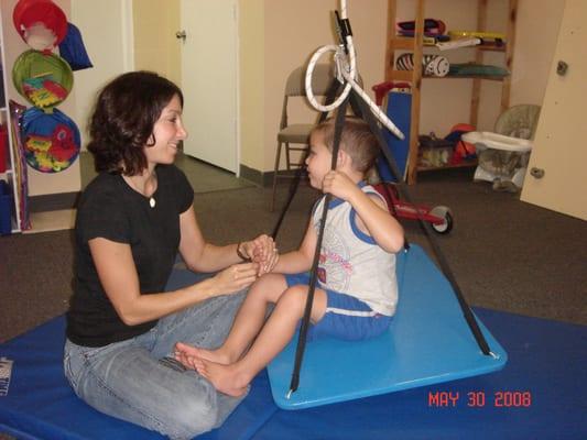 Getting some sensory input on the swing