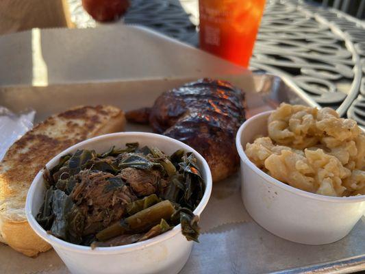 Leg/Thigh Mac & Cheese Collard Greens with Pork Sweet Tea