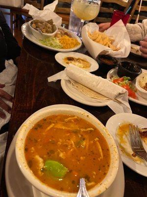 Chili verde & chicken tortilla soup.