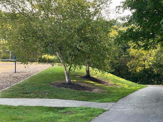 Walking path is paved.