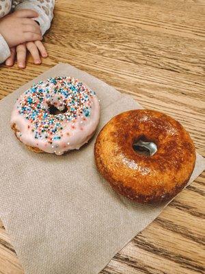 Birthday cake and pumpkin donut