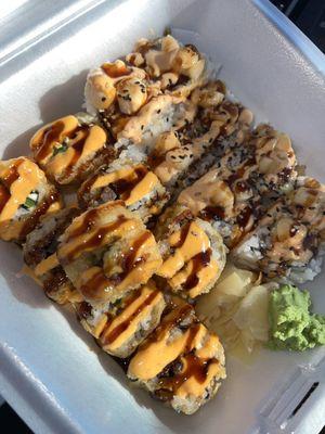 Mexico Roll and Baked Scallop roll