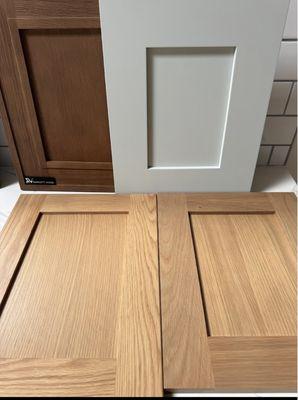 New cabinet styles, oak shaker, mocha, elegant oak