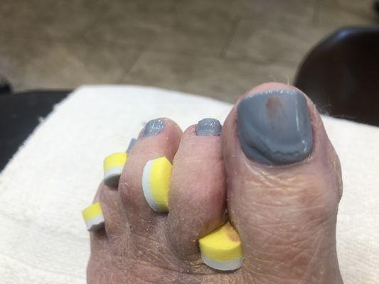 Here is the end result of my moms pedicure