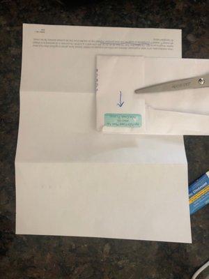 Back of letter and envelope - different locations