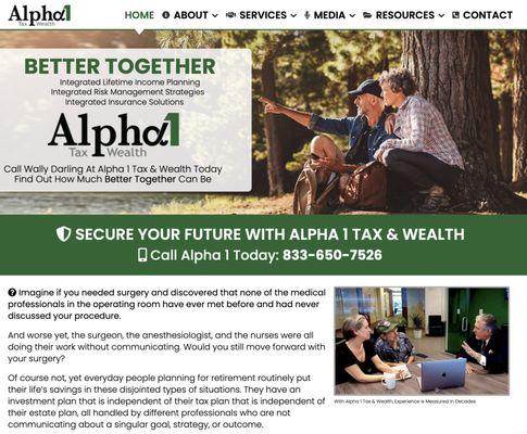 Small business website design for Alpha 1 Tax & Wealth in Denver