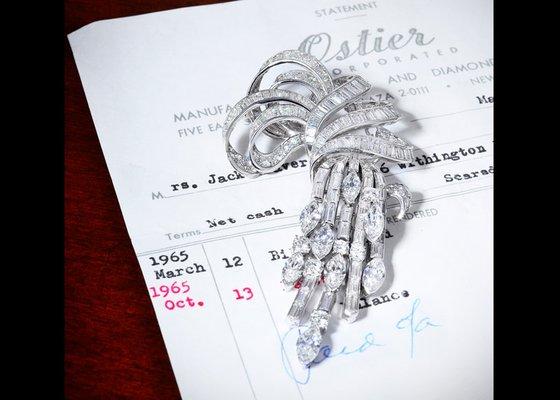 Marianne Ostier Platinum and Diamond Brooch - SOLD $15,990