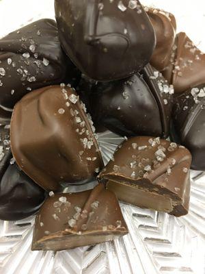 Milk or Dark Chocolate Salted Carmels...one of our customer favorites