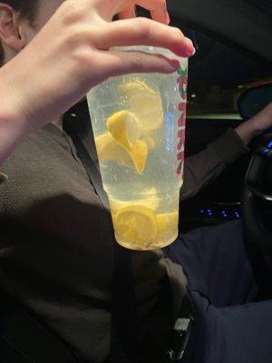 iced water with lemons