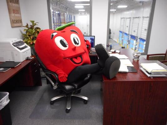 Fritter hard at work in President's Office