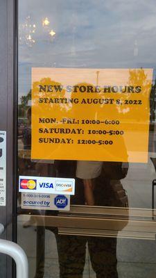 New fall hours