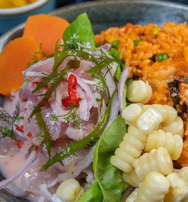 Peruvian paella + Peruvian ceviche clásico!!