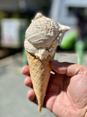 Double Scoop of Butter Pecan in Waffle Cone