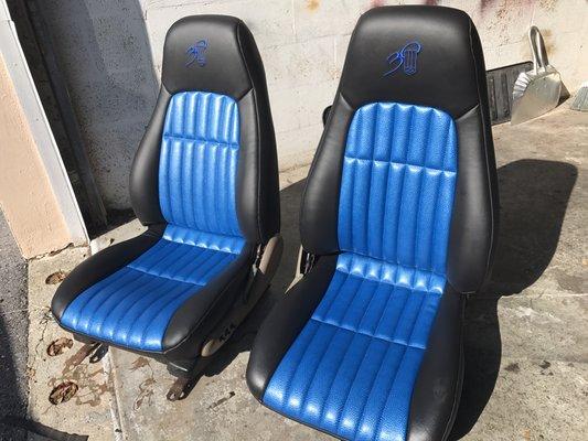 Custom seats with embroidery