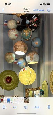 Beautiful one-of-a-kind globe chandelier.  Love it!