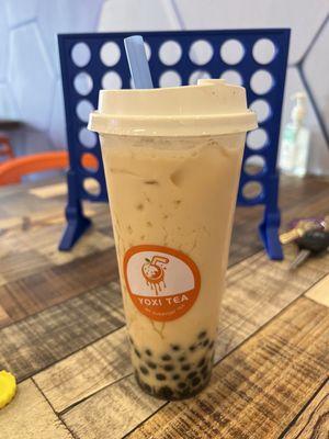 Jasmine Green Milk Tea w/ boba