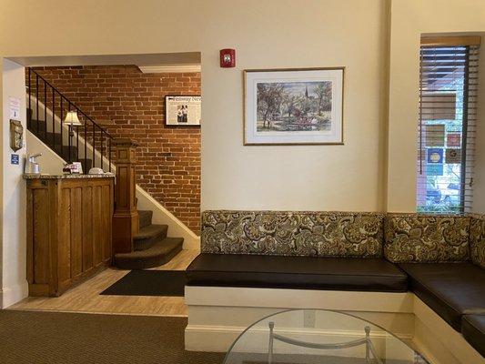 Front desk and stairway