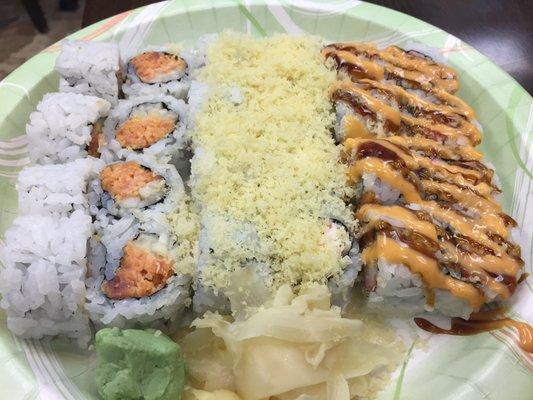 The pick 3 sushi $9.95 special