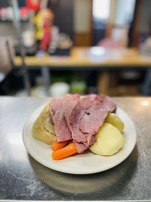 Happy st Patrick's  Corned beef dinner  Cabbage,potatoes,carrots,turnips