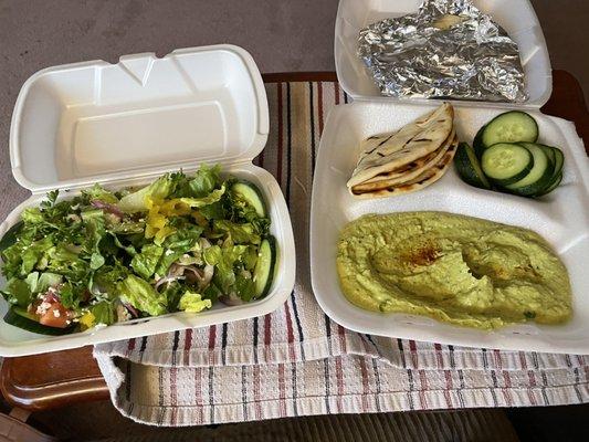 Side Greek Salad & Green Hummus