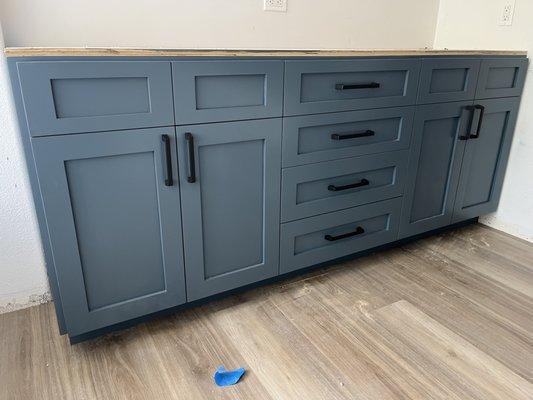 Vanity paint grade with shaker doors