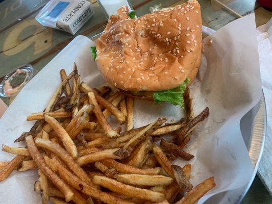 Cheeseburger and fresh cut fries!