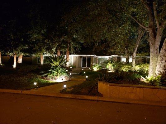 These landscaping lights created a beautiful aesthetic appeal as well as proving the much needed lights for safety concerns!