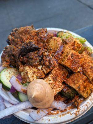 Eggplant and tofu suya