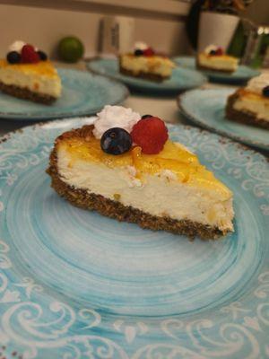 Orange Marmalade Cheesecake with Pistachio Graham Cracker Crust