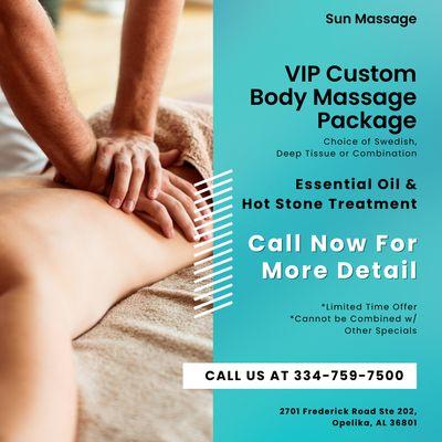 Sun Massage
 2701 Frederick Road Ste 202, Opelika, AL 36801
 Call us at 334-759-7500