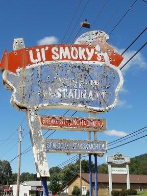 It's ok, not to worry.  Just a very old sign for  a very old well-established place to eat in town.