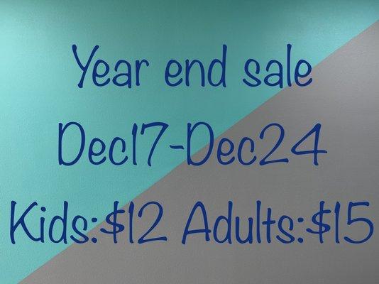 Don't miss out on the year end sale