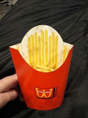 Asked for a large fry and got a medium.