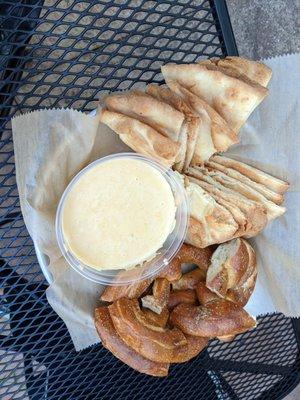 Pub Cheese - served with soft pretzels and naan