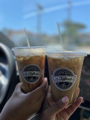 Dulce de Leche Latte  (left) , De la Olla Latte (right)