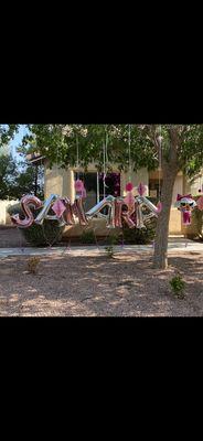 Balloons from Party City.  Welcoming home my Granddaughter Samara from the hospital