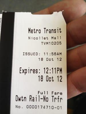 Ticket Full Fare from Nicollet