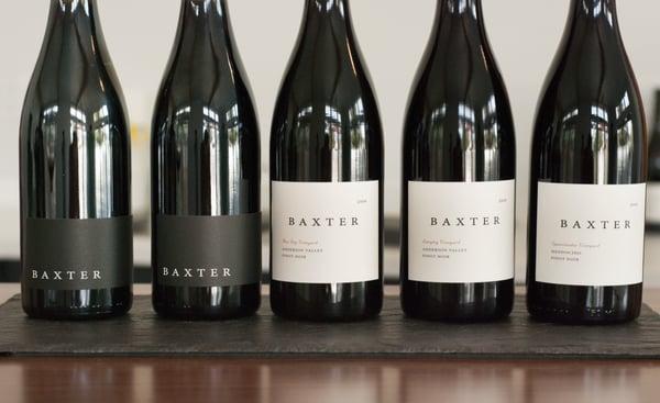 Baxter bottles on tasting bar