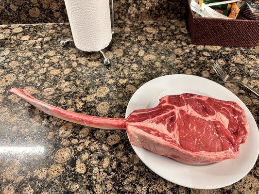 Our 3 lb tomahawk steak from Granzin's Meat Market