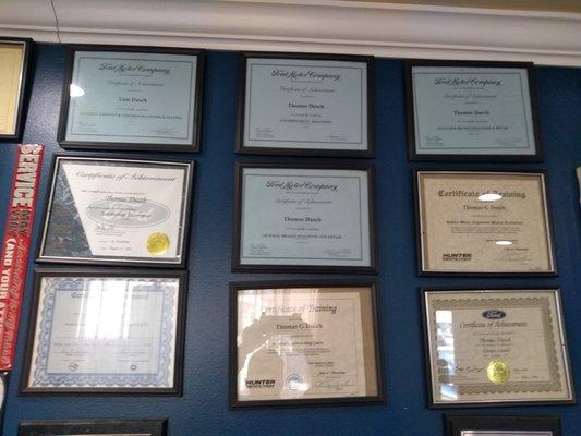 Just a few of my certifications